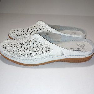 Spring Step Parre White Perforated Laser Cut Slip On Mule Size 42 (10.5/…